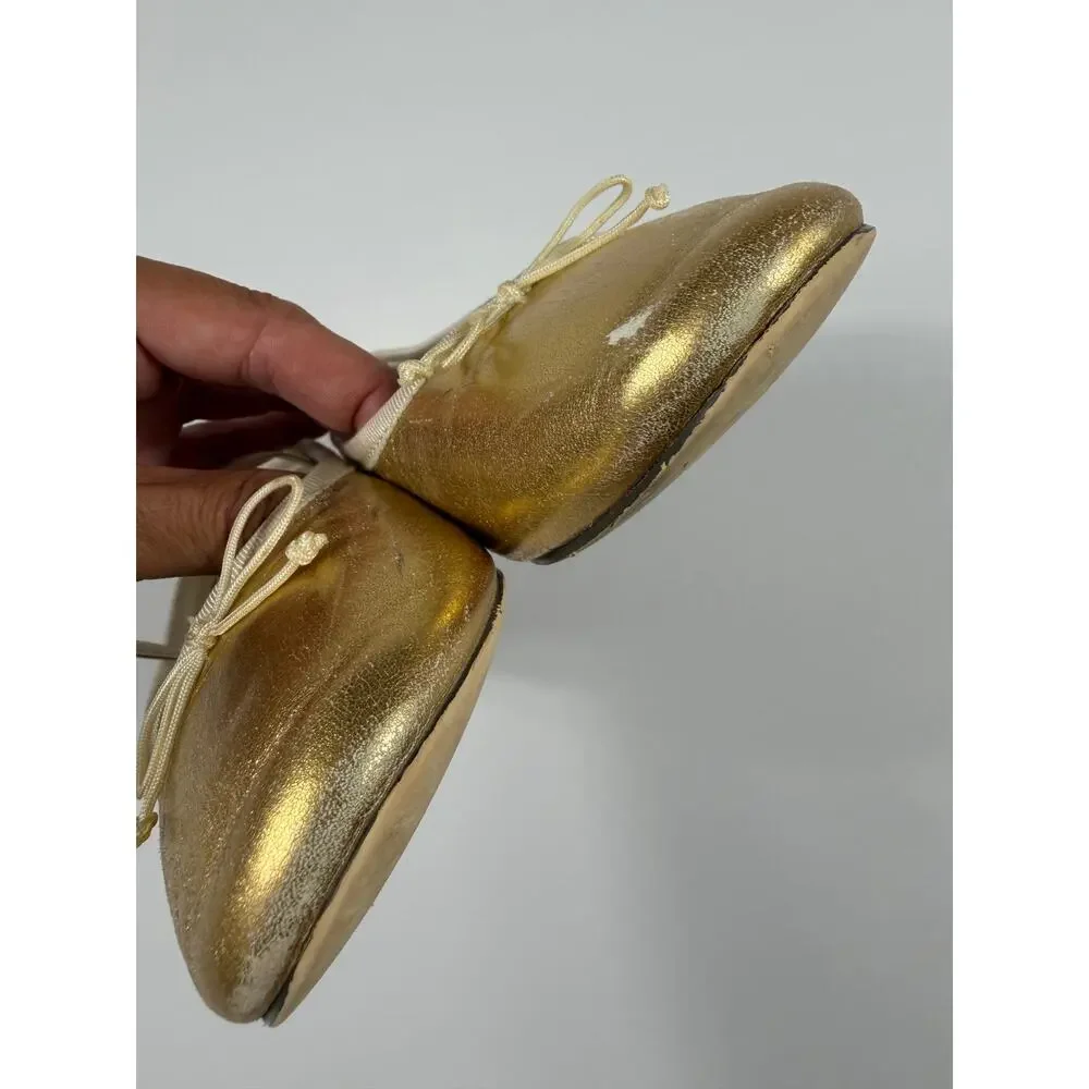 Crewcuts J.Crew Girls Strappy Ballet Flats Metallic Gold Mary Jane Size 2